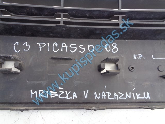 predná mriežka do nárazníka na citroen c3 picasso, 9681800777